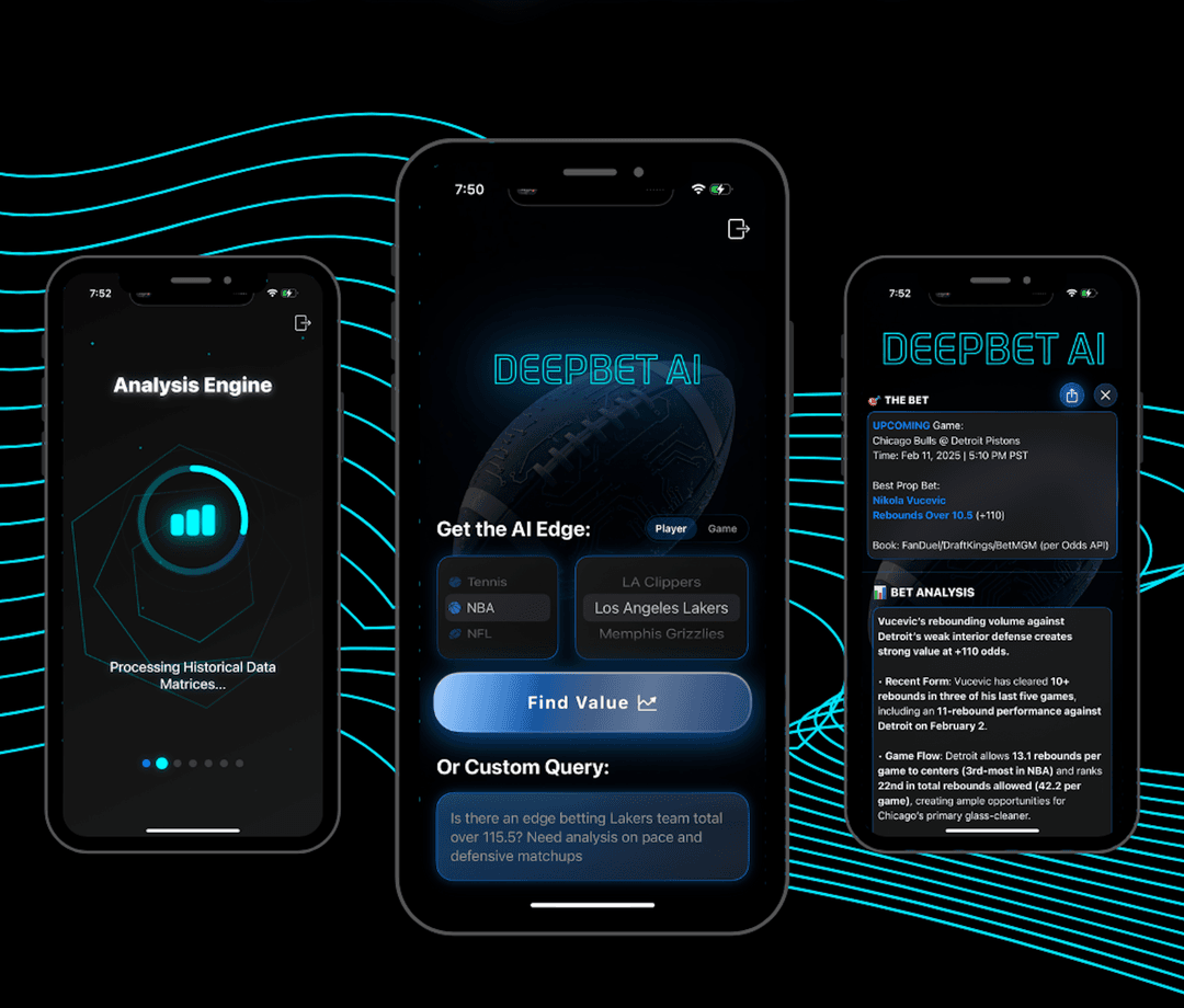 DeepBet AI App Interface