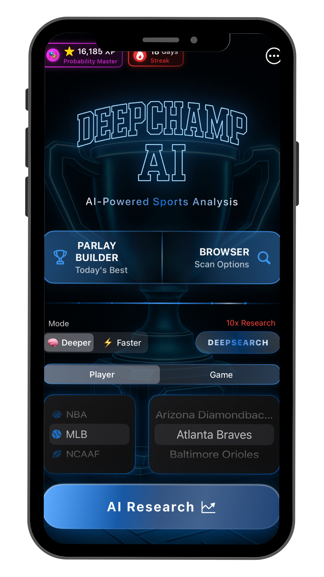DeepChamp AI App Interface